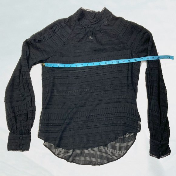 Veronica Beard Aniya Lace Silk-Blend Blouse Black Size 0 - Picture 9 of 10